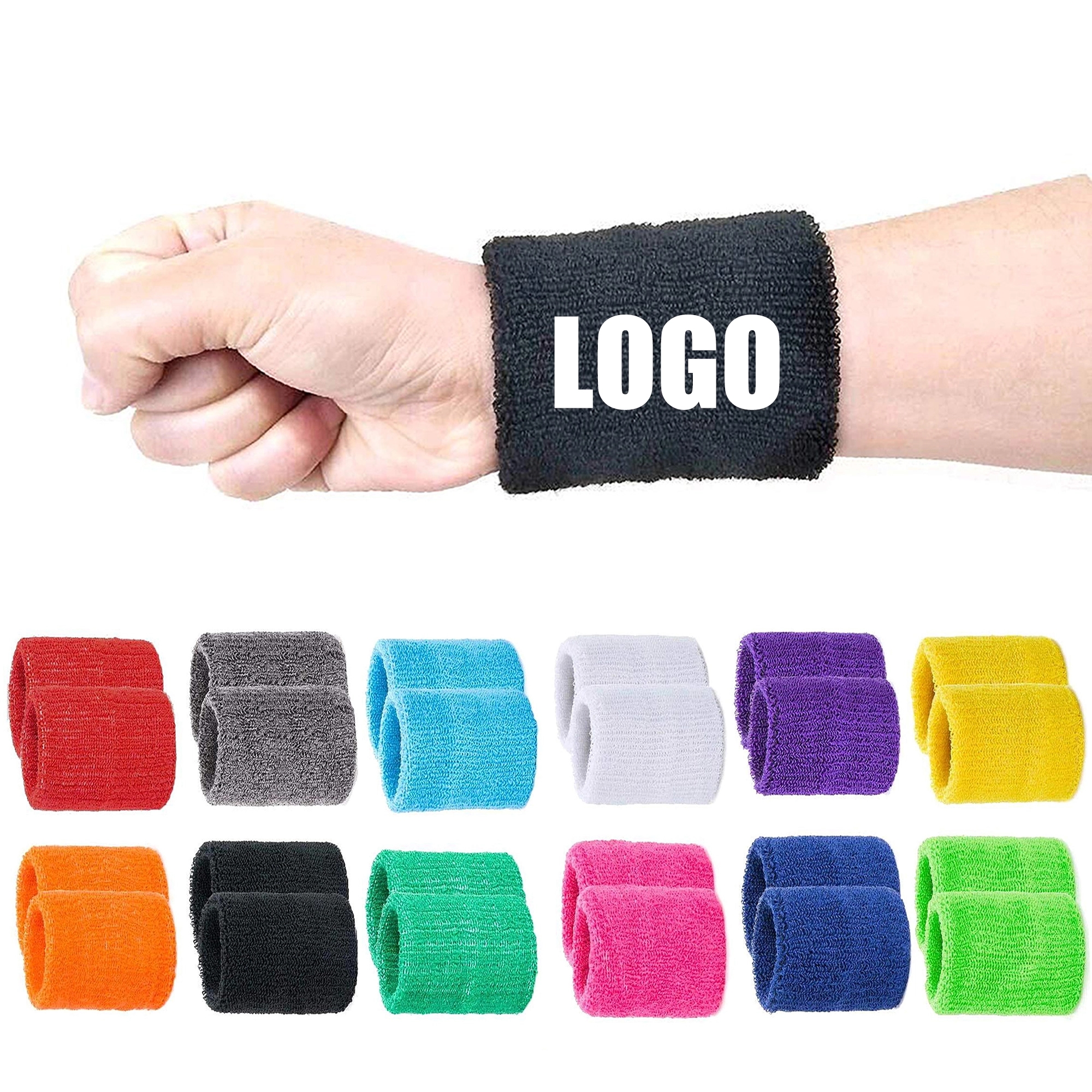 Sport Sweat Wristband Plush Terry 6