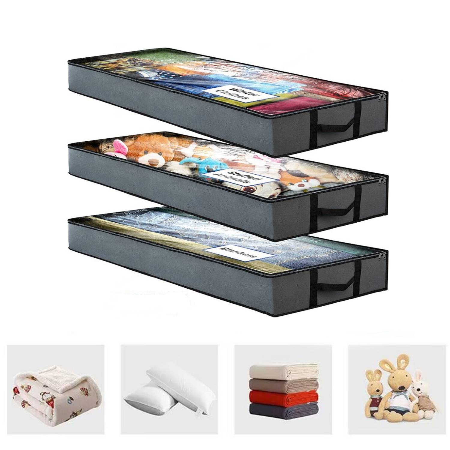 Thickened Non-Woven Fabric Blanket Clothing Storage Bag 3