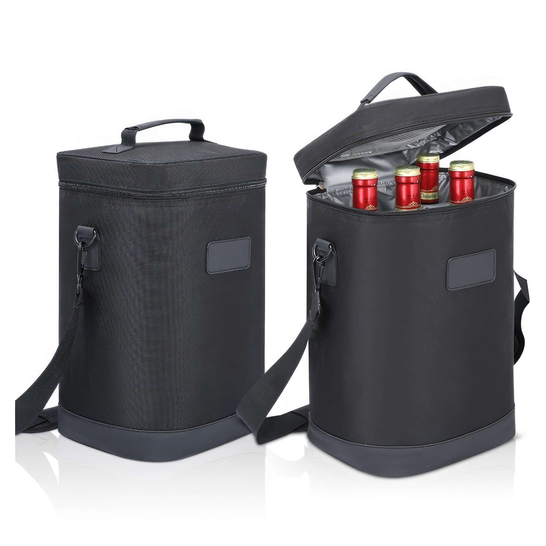 Custom Insulated 4 Bottle Wine Gift Tote Carrier 2