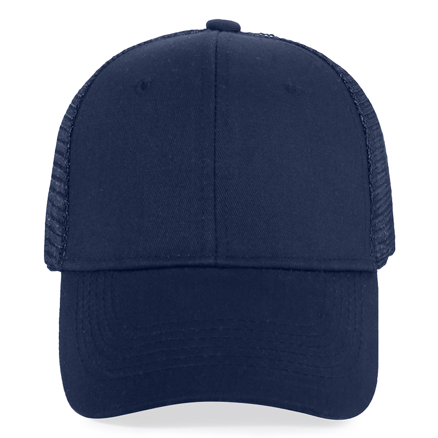 Stock Solid Color Cotton 6-Panel Trucker Cap 15