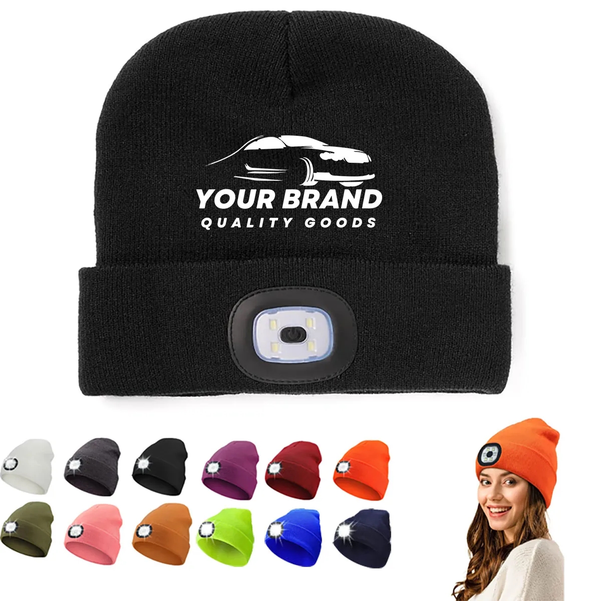 Unisex LED Beanie with Light Hands Free  Headlamp Hats 2