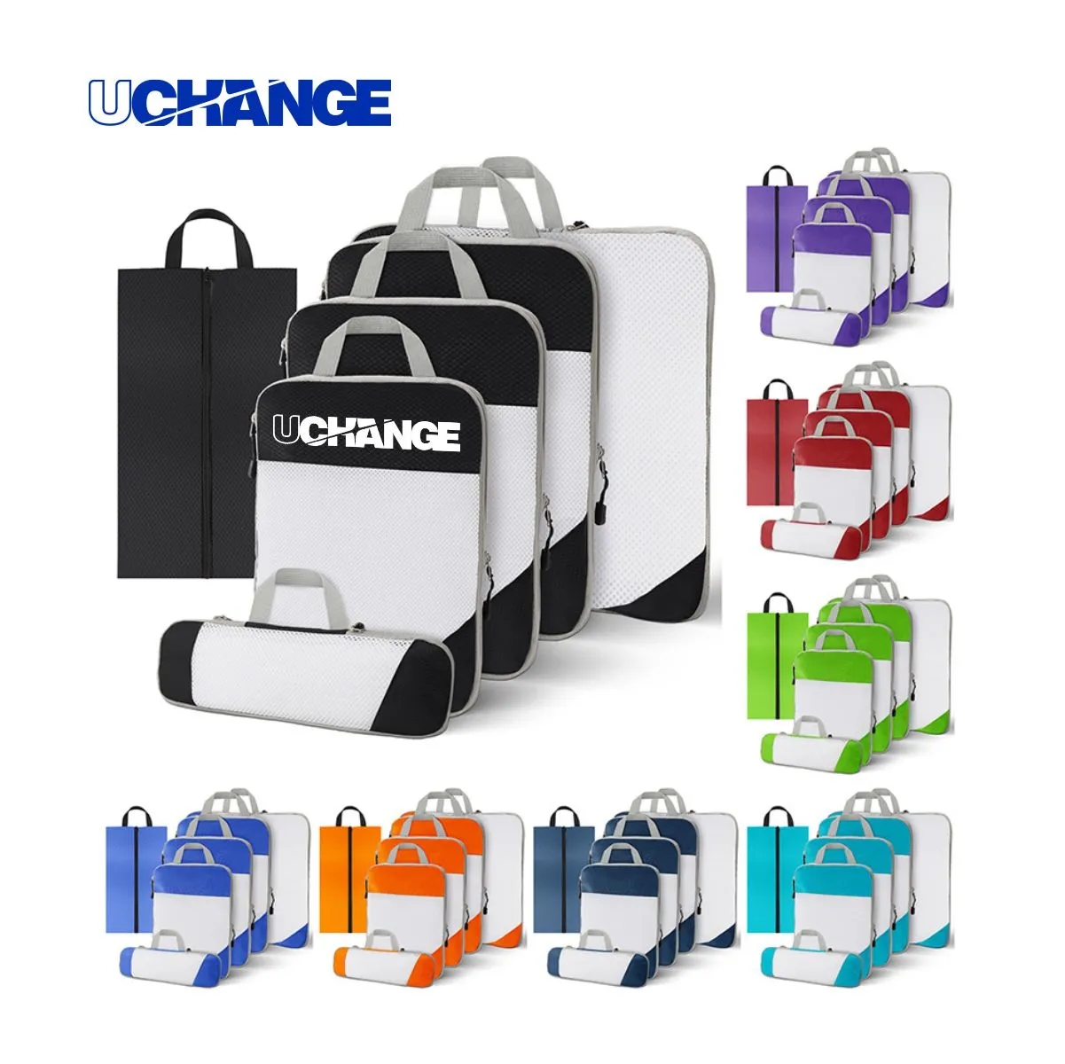 6-Piece Waterproof Travel Organizer Set With Compression 4