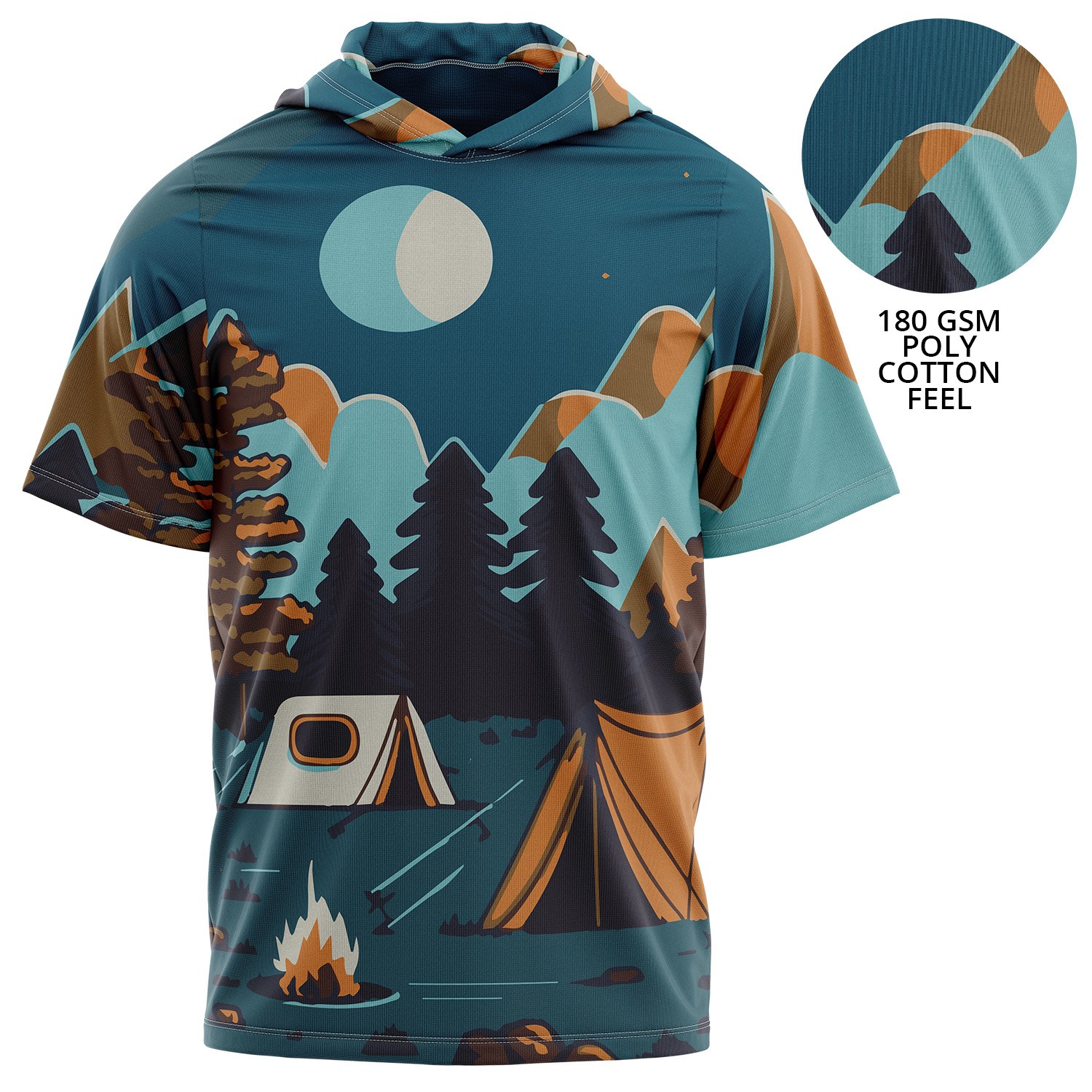 Youth 180 GSM Cotton Feel Sublimated Short Sleeve Hooded T-shirt 3