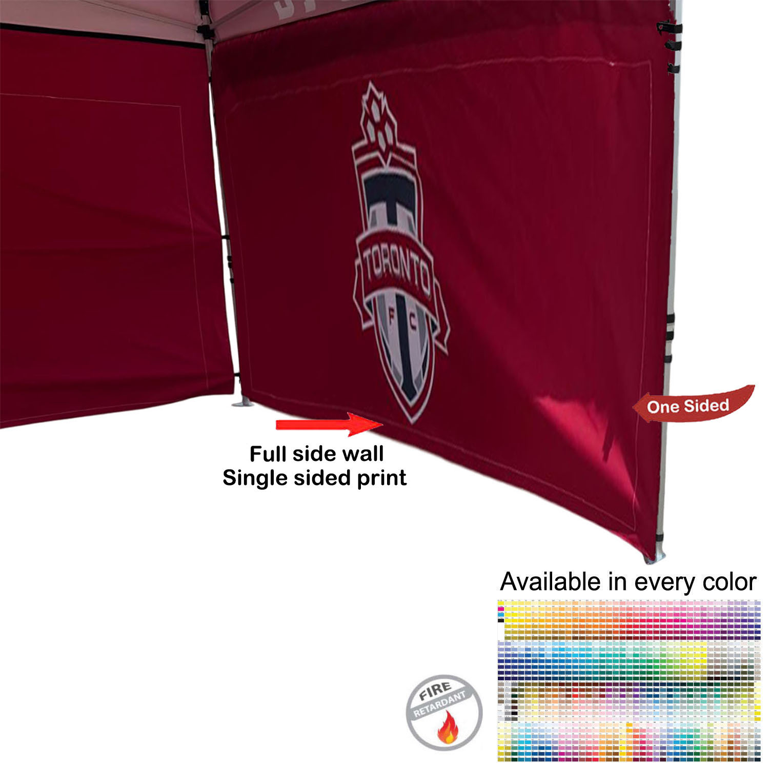48Hr Quick Ship - Full Side Wall for 10x15 Tent Kit, Sublimated, Single Sided Print 2