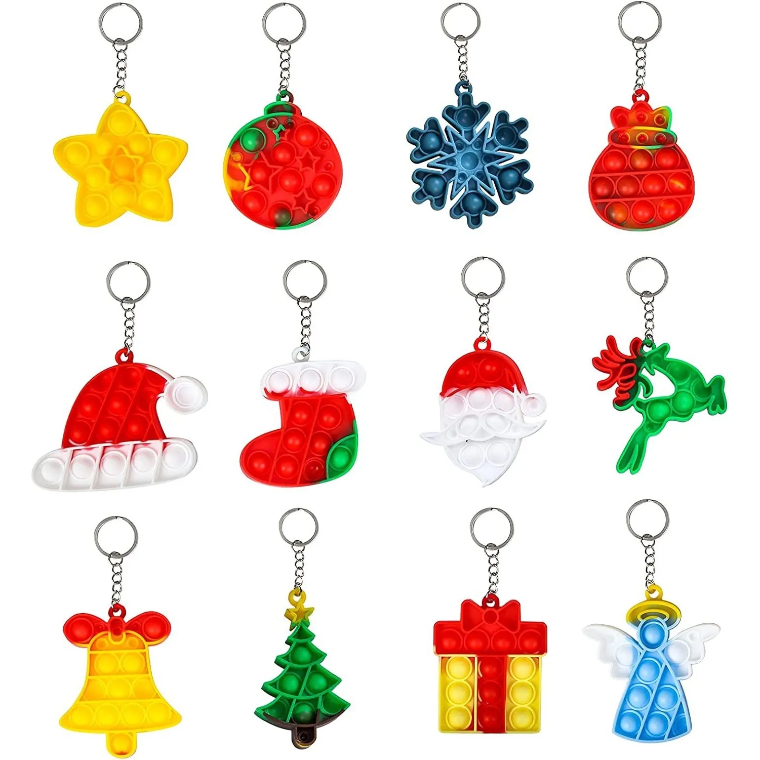 Christmas Series Bubble Push Pop Keychain 3