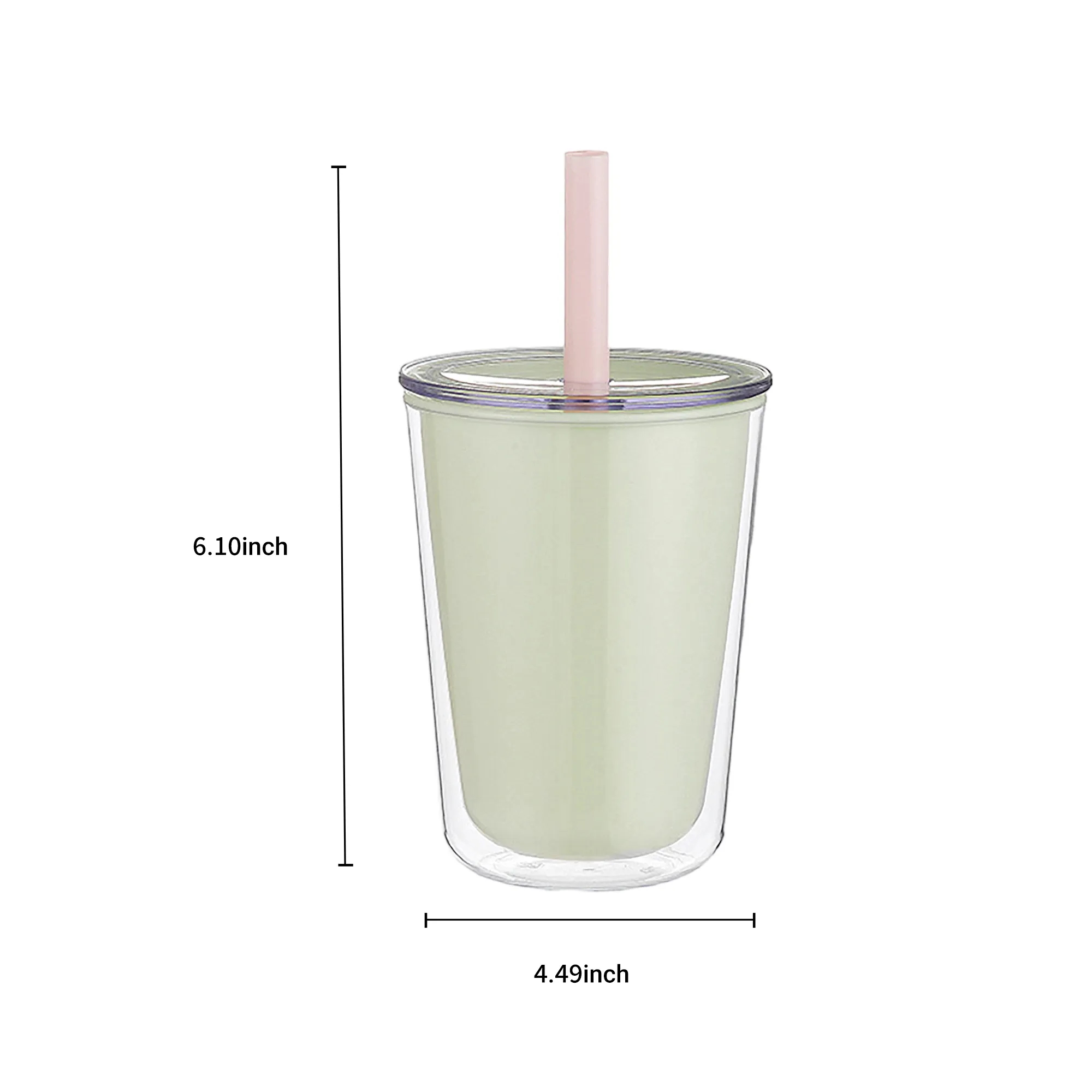 MOQ 24 Double-Layer Straw Cup with Heat Resistance 6