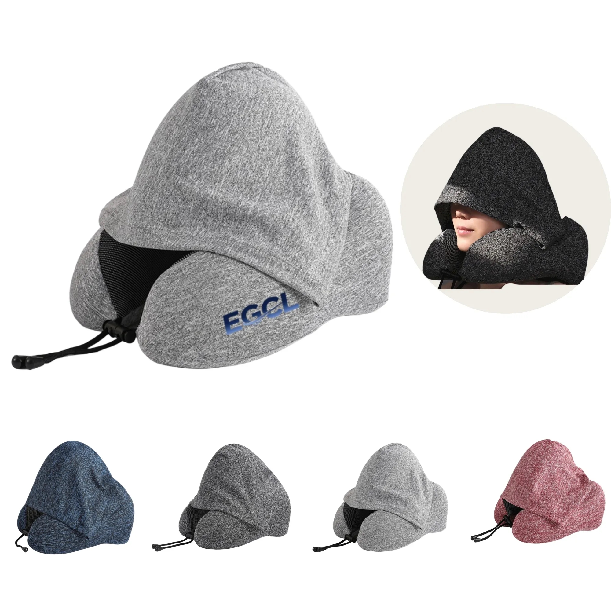 Hooded memory foam pillow neck protector U-shaped pillow