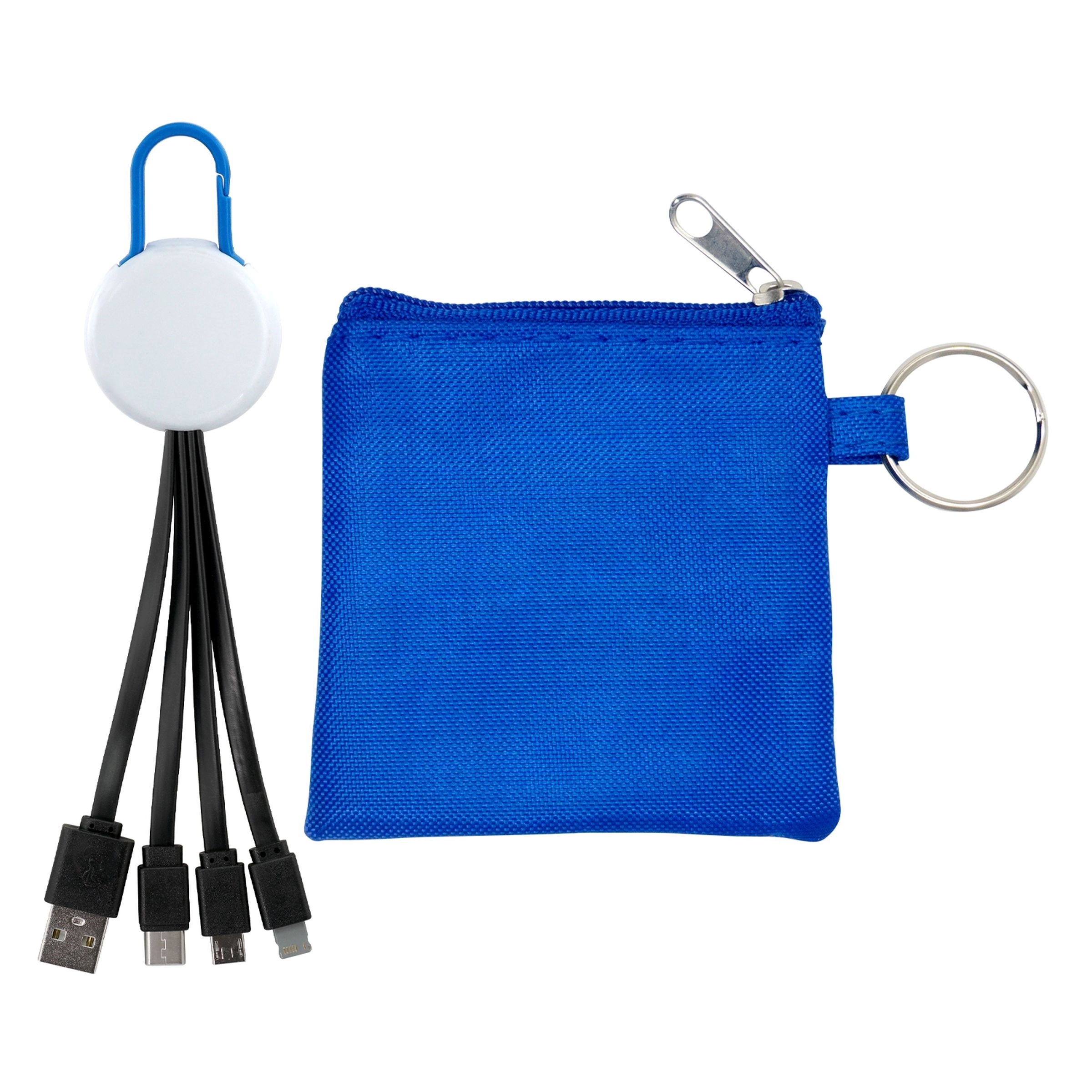 White Colorful Clip Cable Pouch Set 12