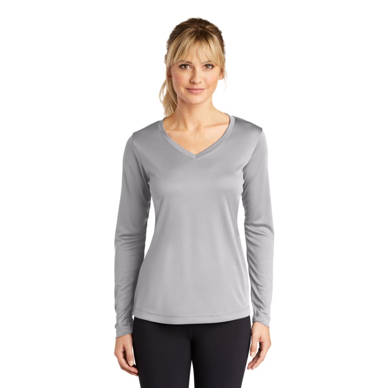 Sport-Tek Women's Long Sleeve PosiCharge Competitor V-Neck Tee. 78