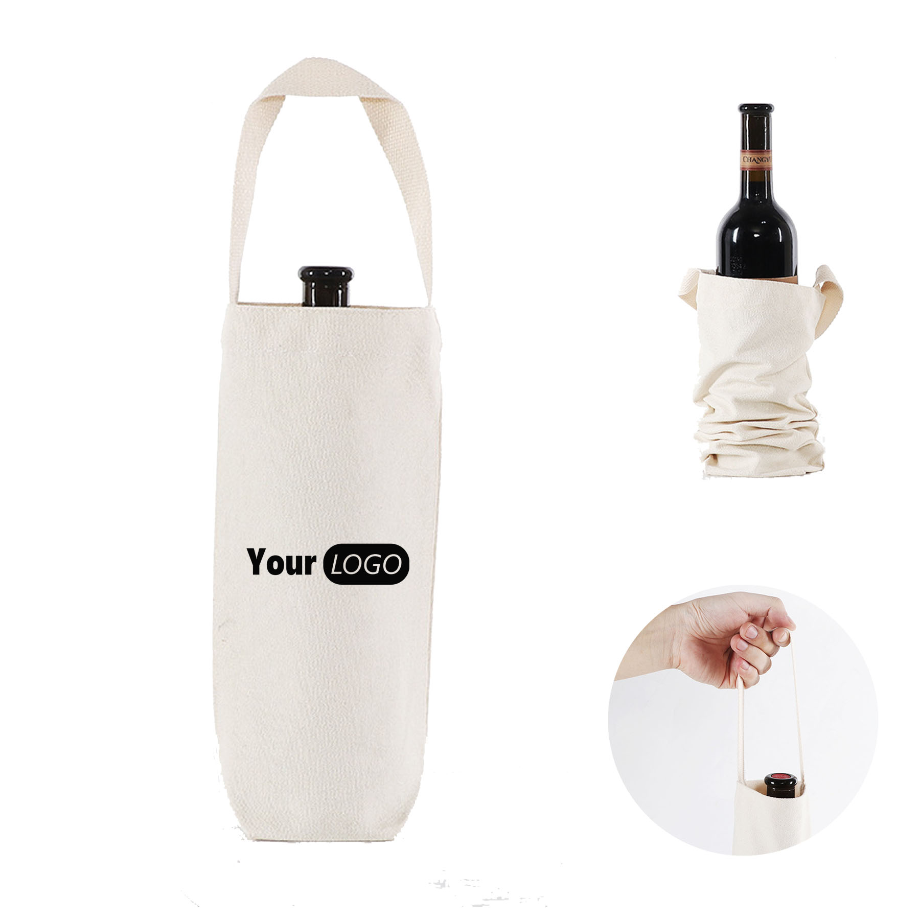 Canvas Wine Tote Bag, custom tote bag with logo imprint 4
