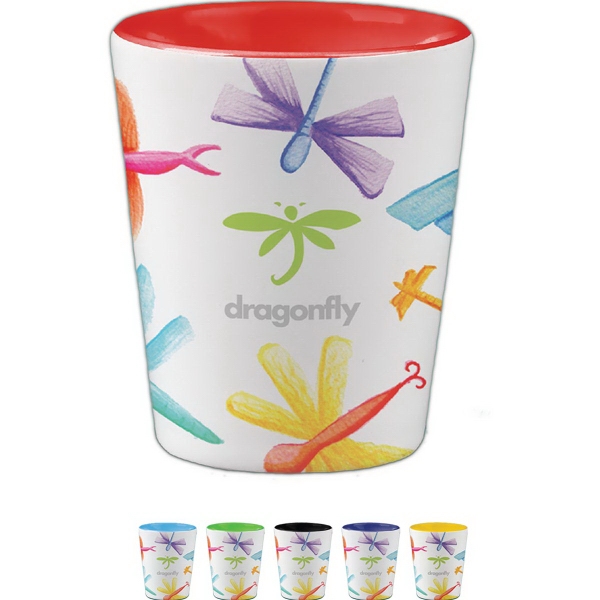 2 Oz. Two Tone Ceramic Shot Glass