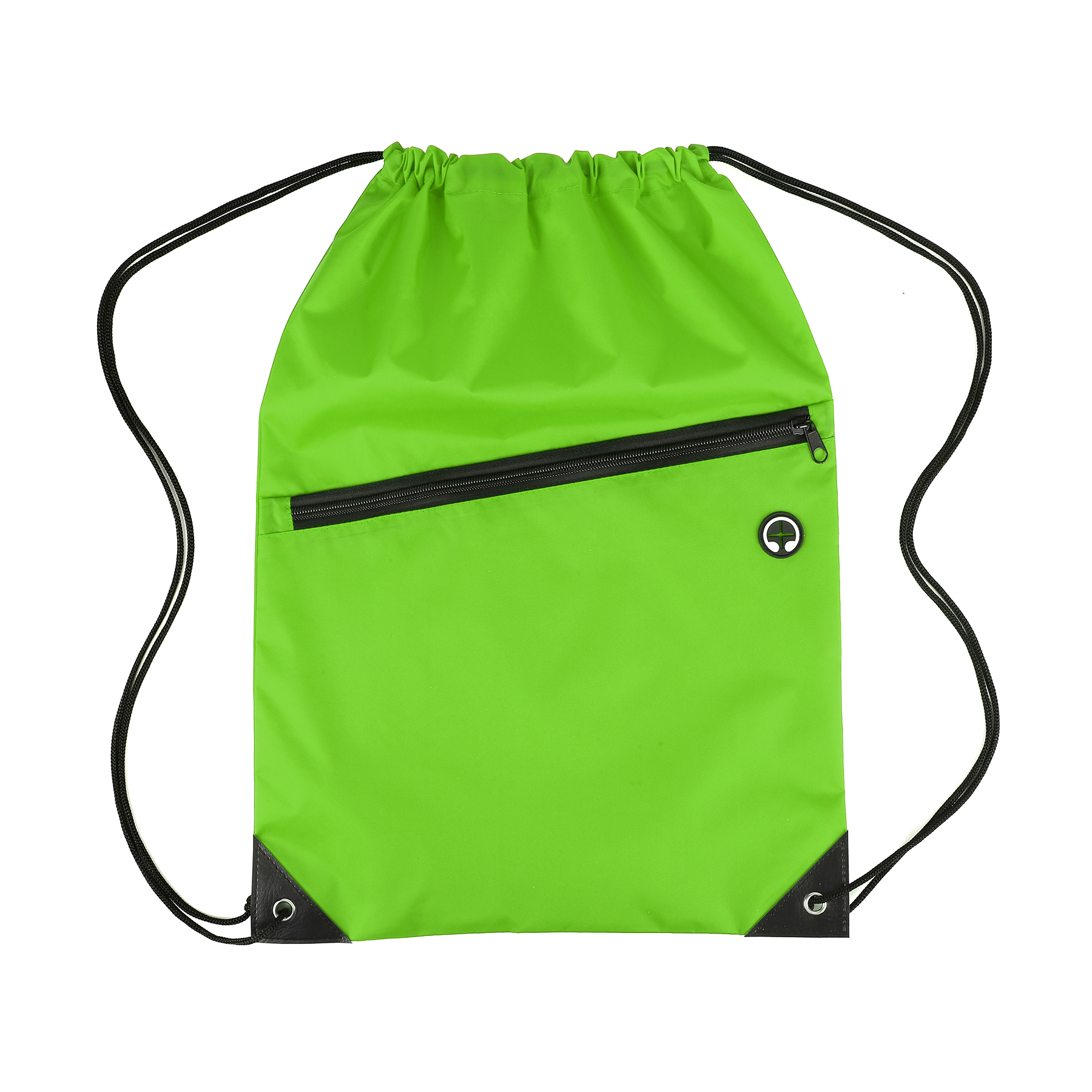 Nylon Drawstring Backpack With Zipper Pocket 7