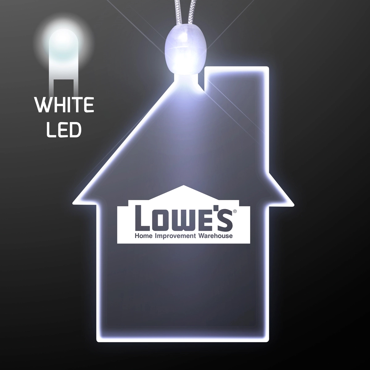 Imprinted House Light Up Acrylic Necklace with Green LED 10