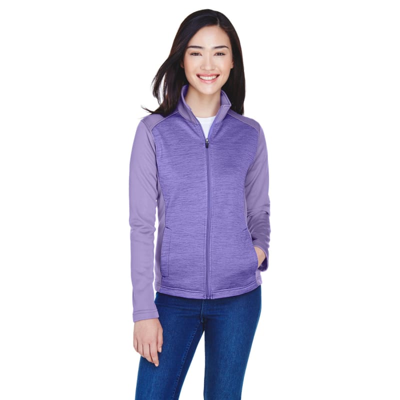 Devon & Jones Ladies' Newbury Colorblock Mélange Fleece Full-Zip 4