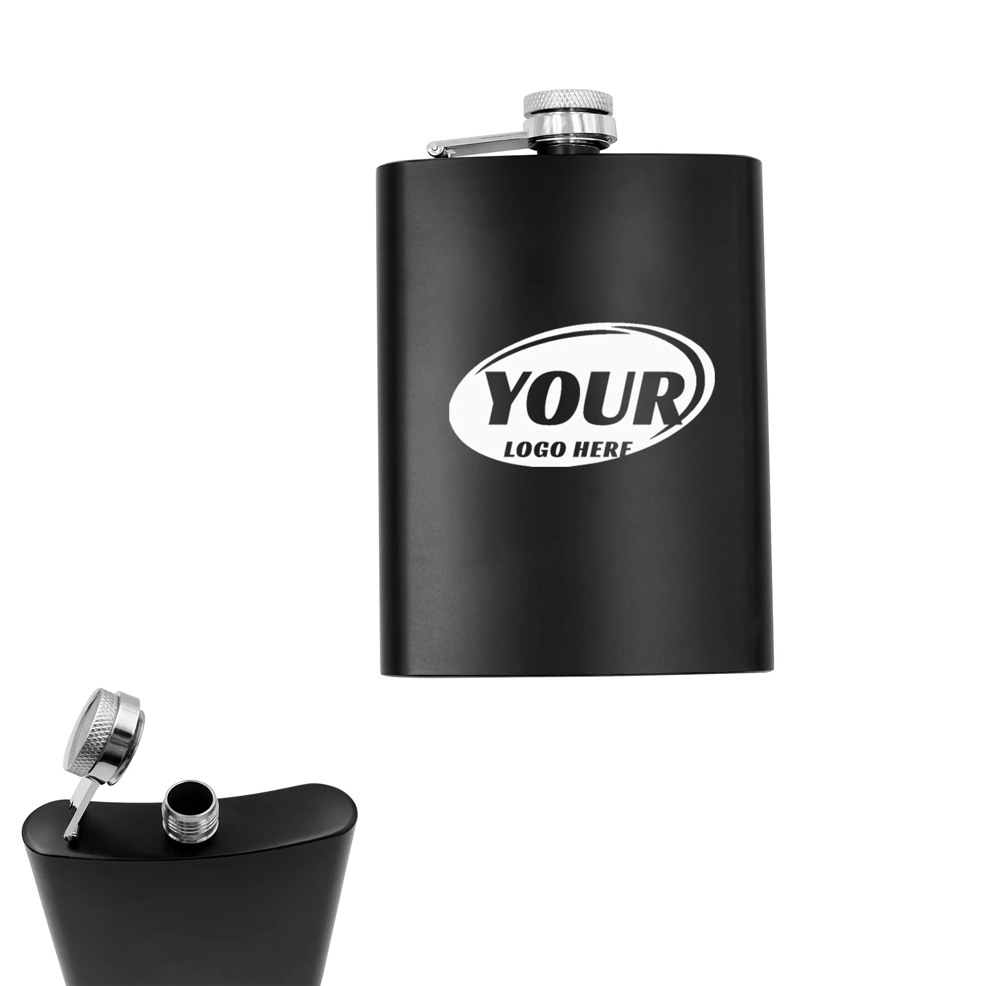 8oz Laser Engraved Stainless Steel Hip Flask
