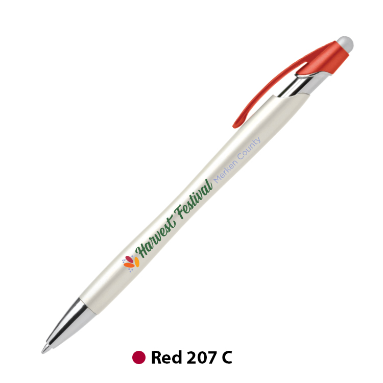 Nimbus Pearl Plastic Pen with Stylus (Full Color Imprint) 8