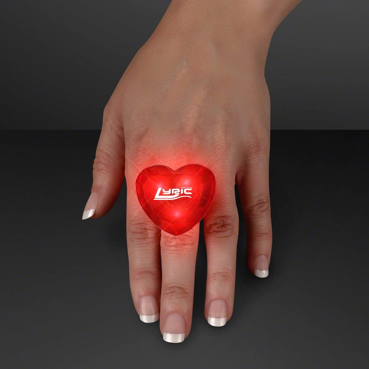 Light-up Huge Gem Flashing Heart Ring 1