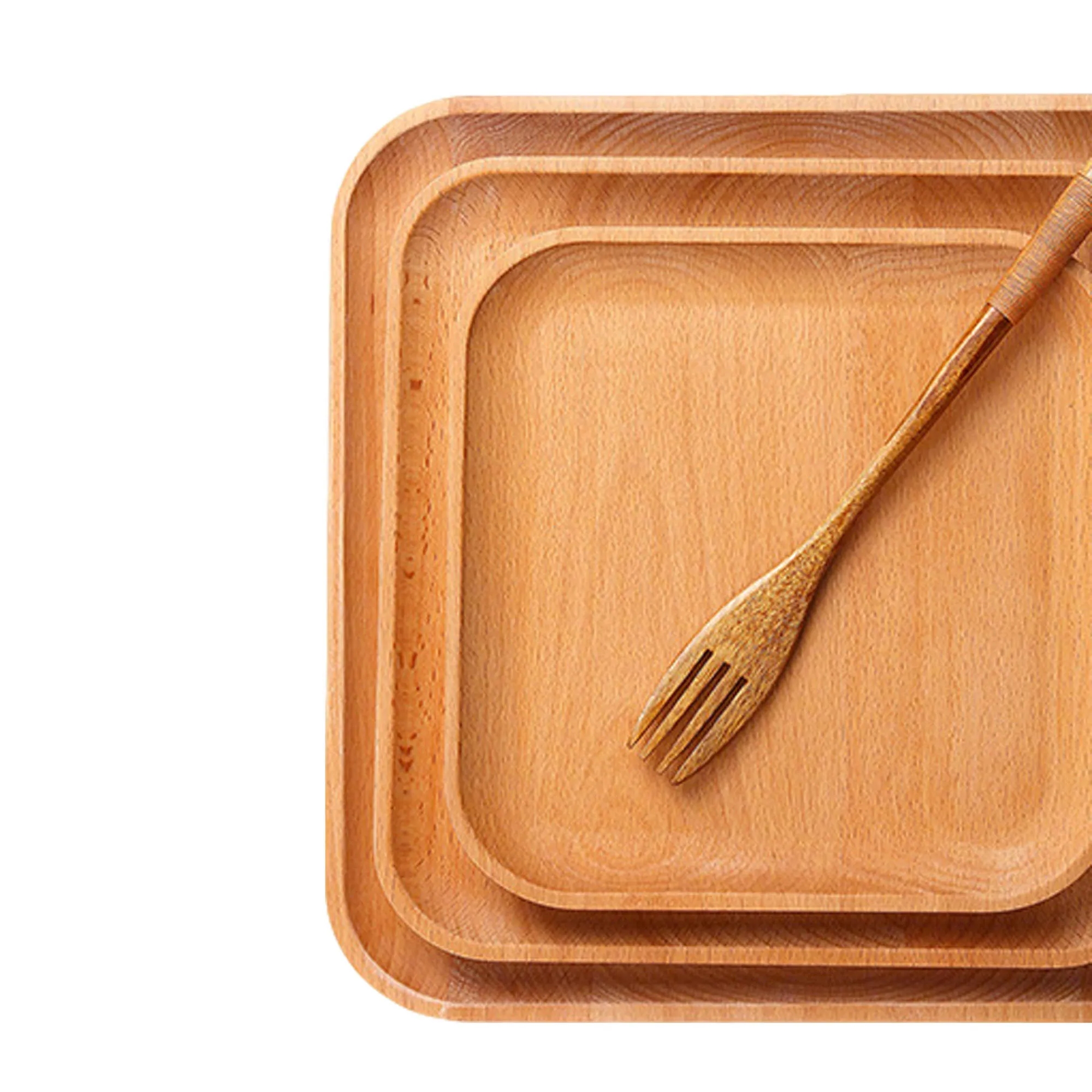 5.9" Wooden Square Plate 3