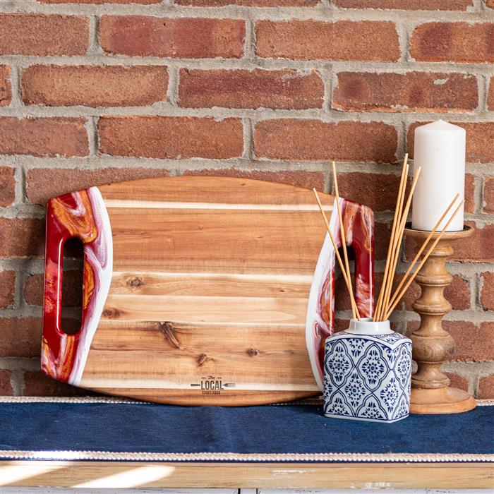 XL Curved Acacia Board With 2 Handles 47
