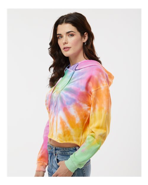 Women's Tie-Dyed Crop Hooded Sweatshirt - 8333 12