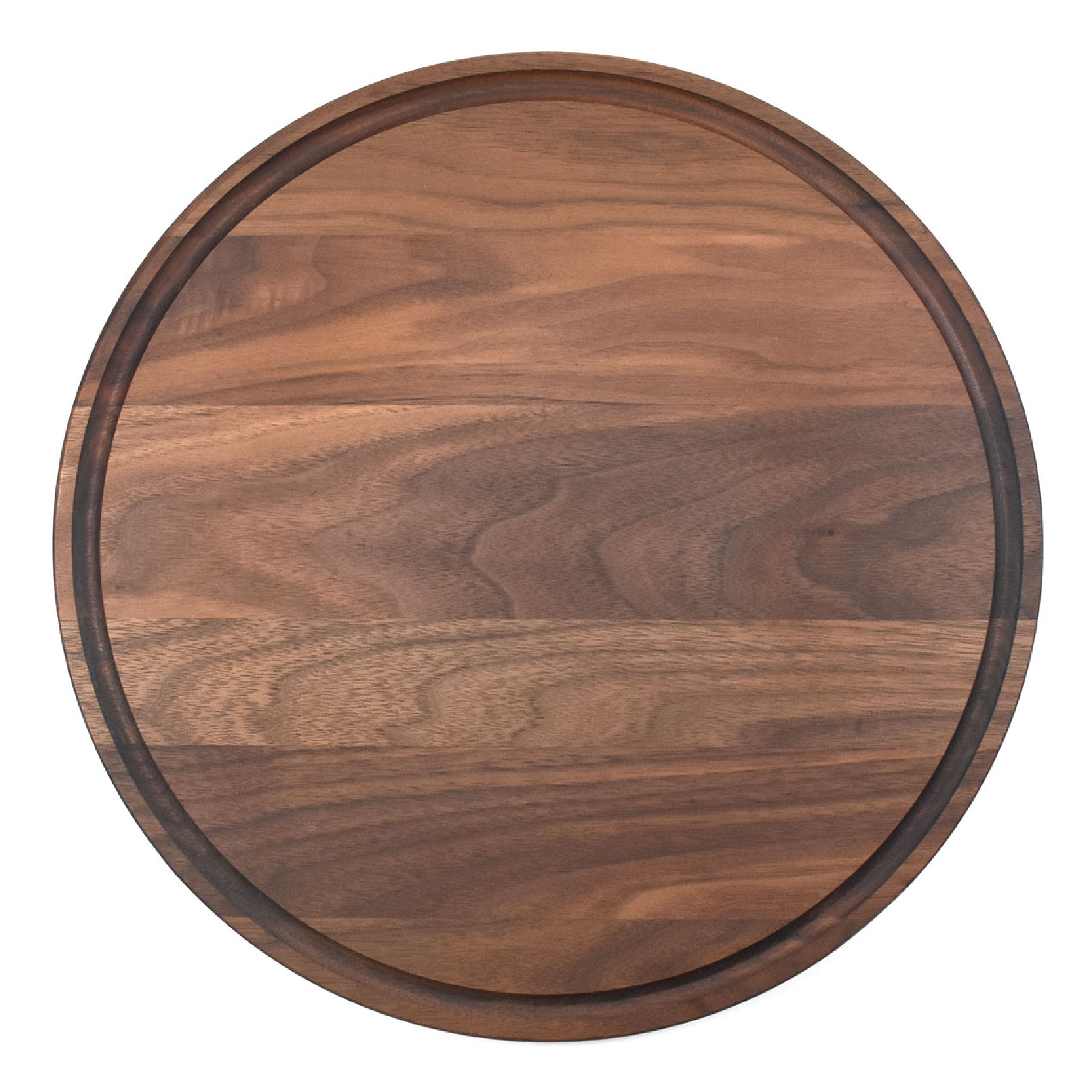13 1/2" Walnut Round Cutting Board with Juice Groove 5
