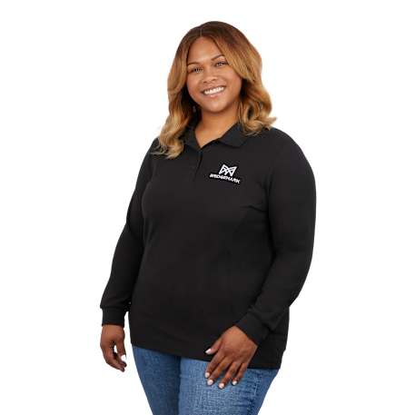 PALO Long Sleeve 100% Cotton Pique Polo - Women's 9