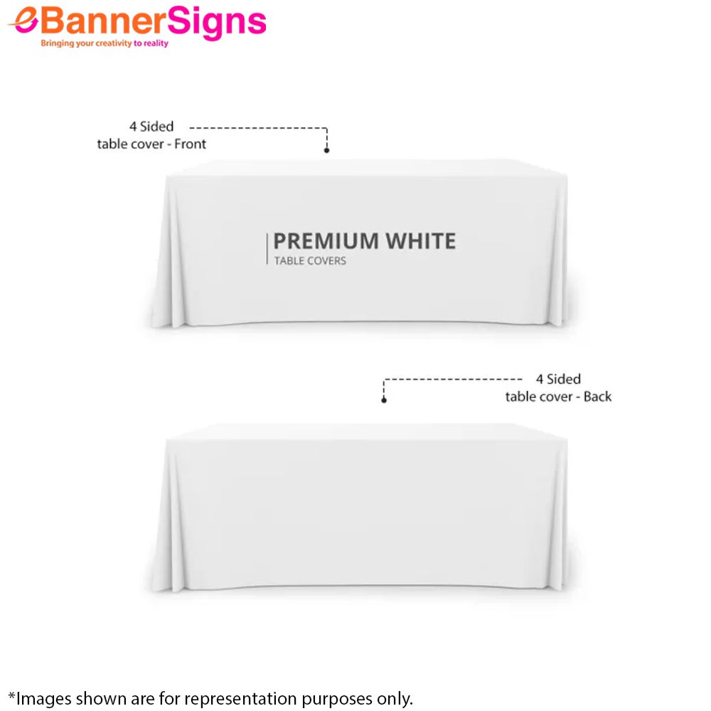 Premium White Table Covers (4-Sided Closed Back) 3