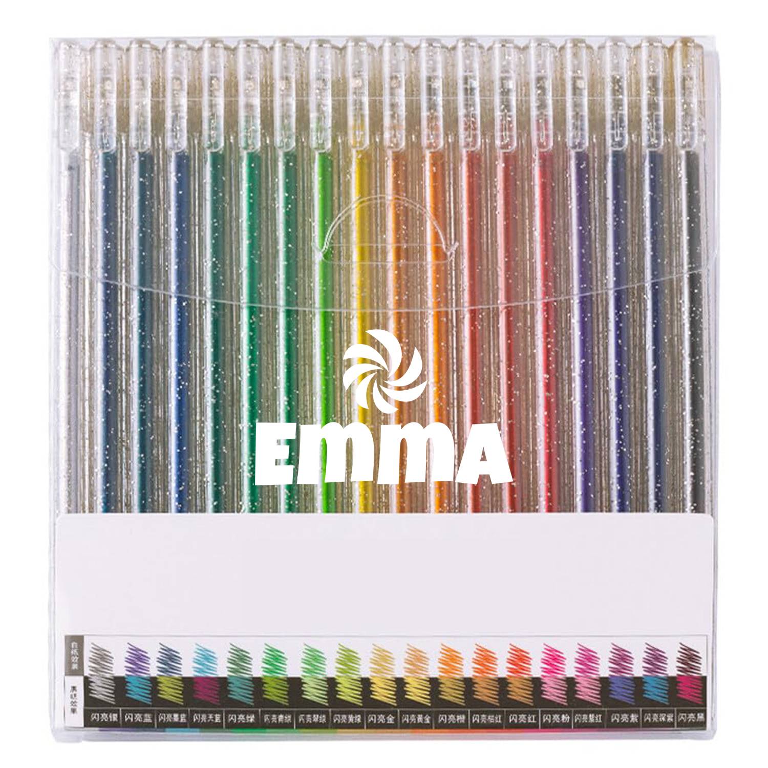 18PCS Glitter Gel Pens Sparkling Ink 4