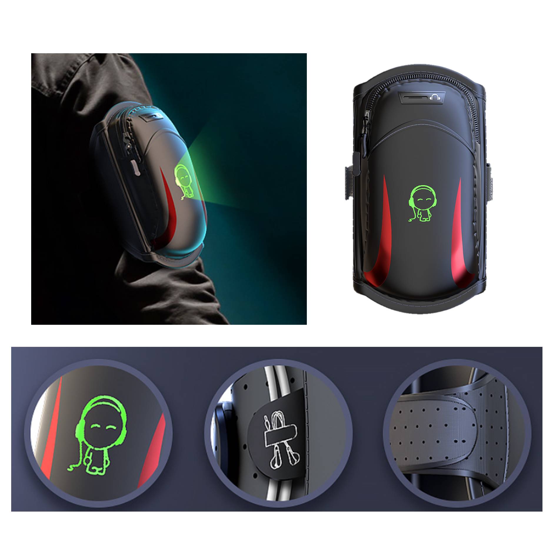 Outdoor Luminous Night Running Arm Bag 3