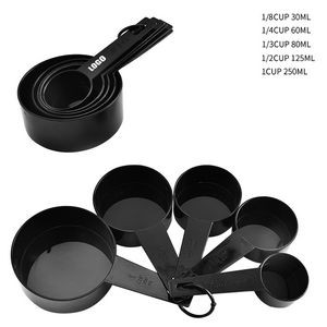 Versatile 5 In 1 Black Measuring Spoon Set With Clear Volume Markings 8