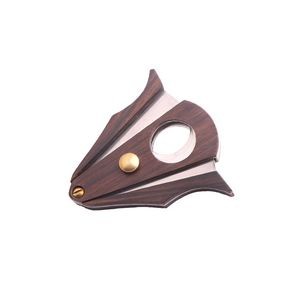 Elegant Cigar Cutter With Wooden Panel And Double Blades 4