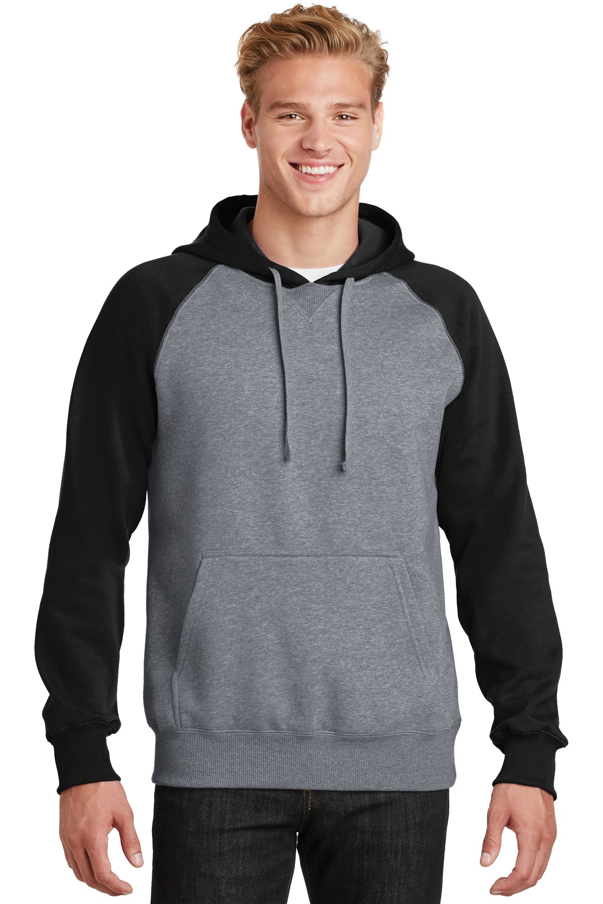 Raglan Colorblock Pullover Hooded Sweatshirt