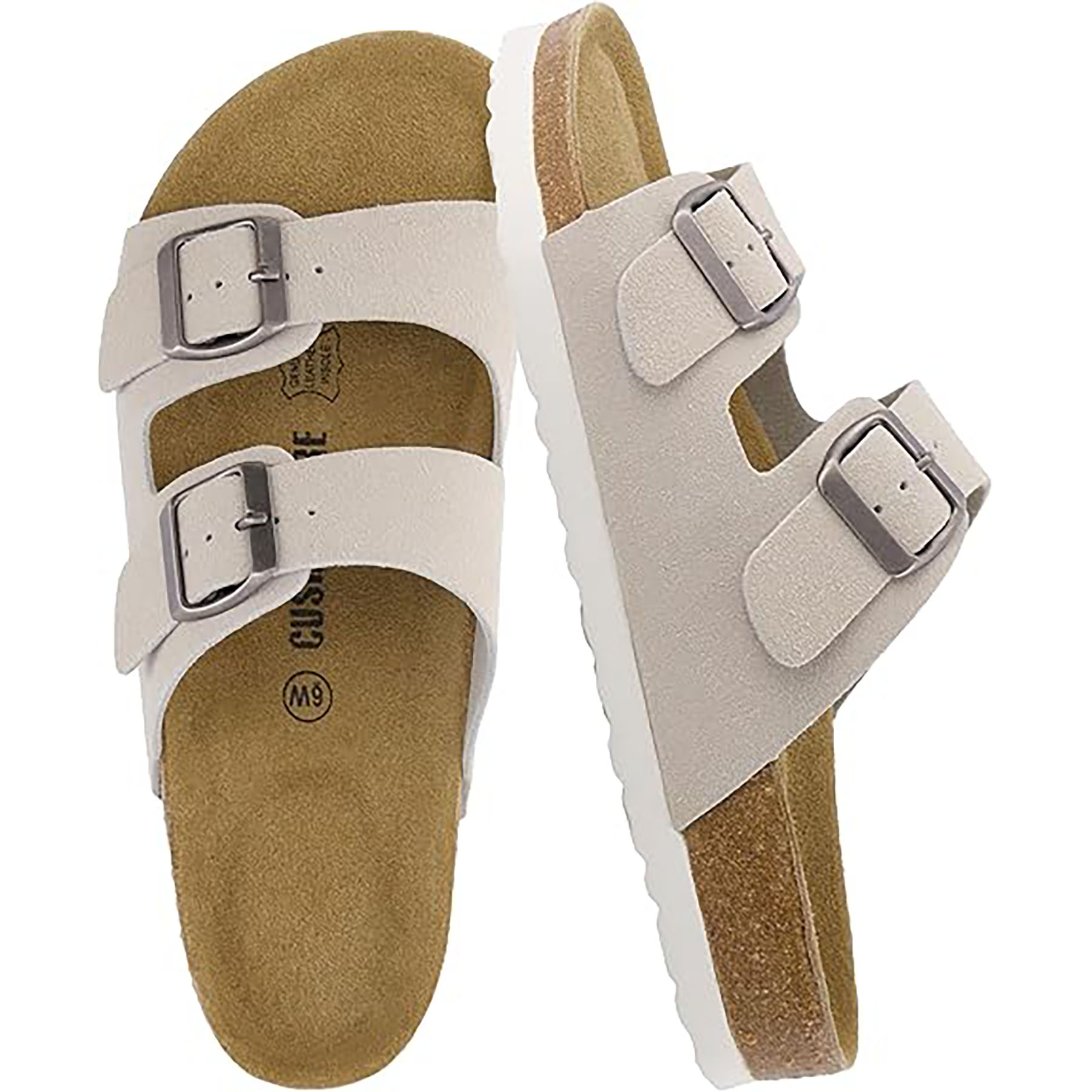 Button StyleSliding Design Soft Leather Shoe Bed Style Women Sandals 8