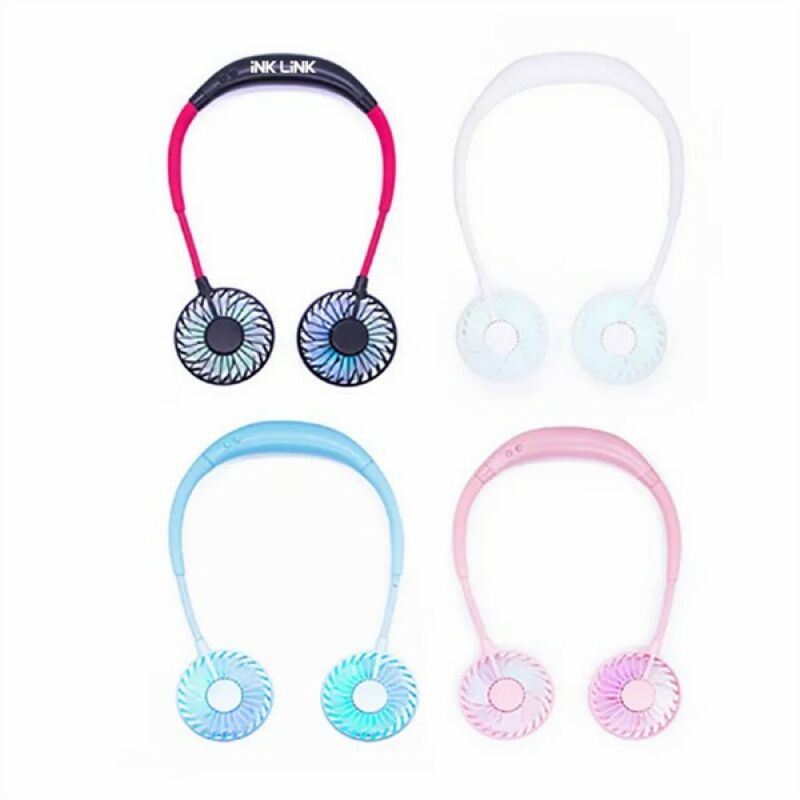 Dual Breeze Hands-Free Neck Fan with Mood Light