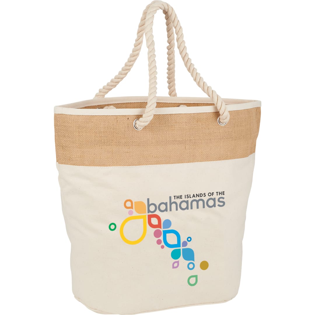 Jute Accent 12oz Cotton Canvas Rope Tote 15