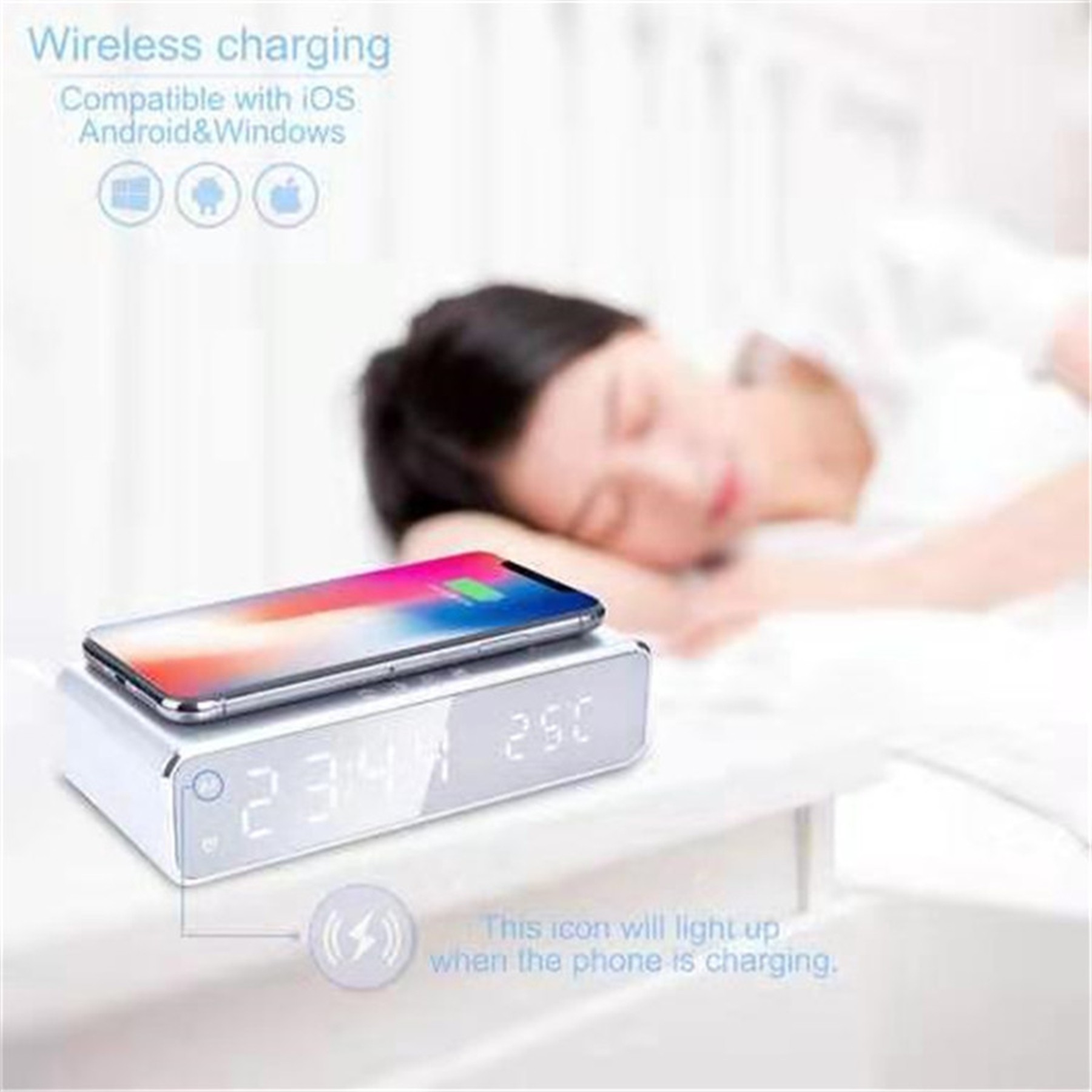 Wireless Charging Station With Alarm 2