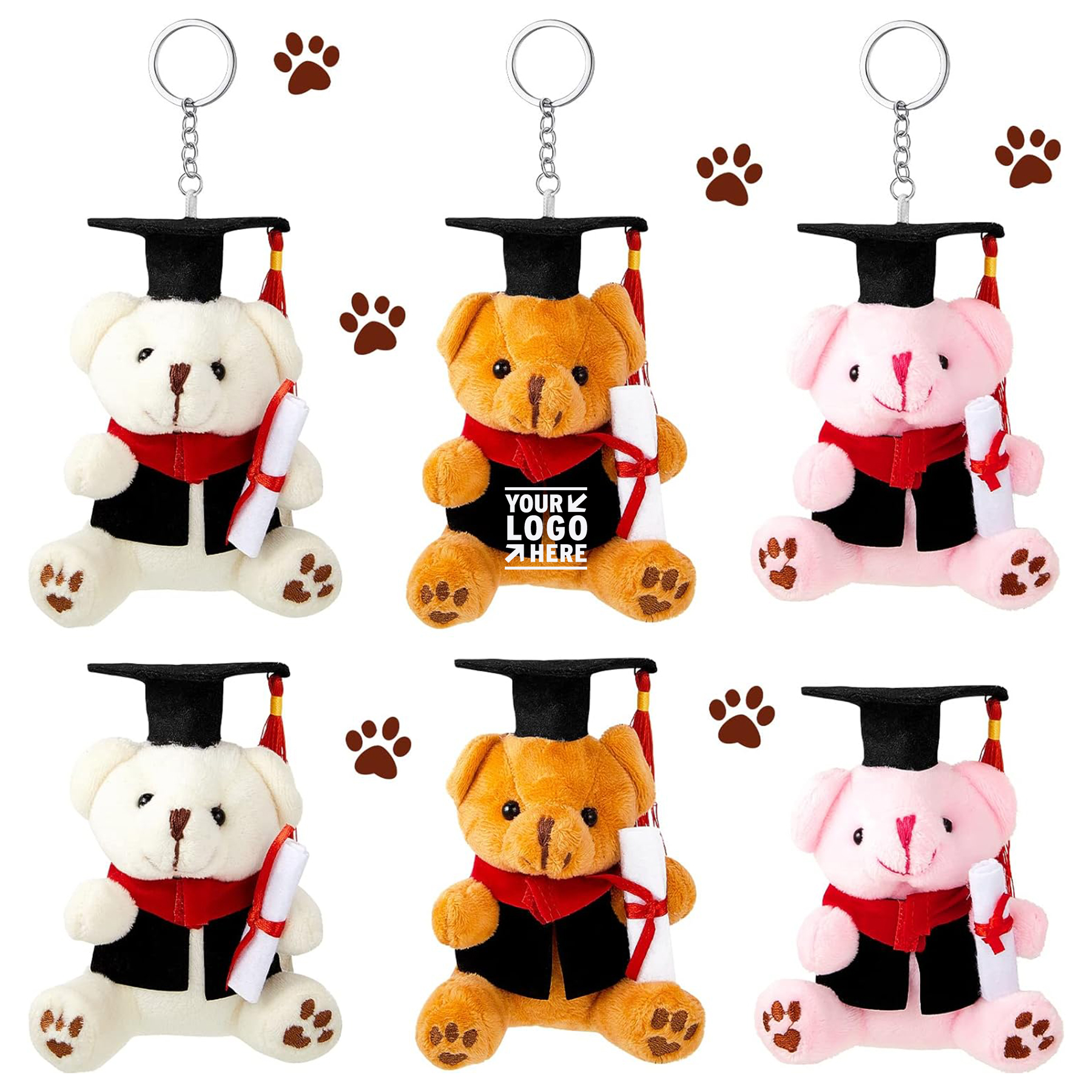 Mini Graduation Bear Keychain 1