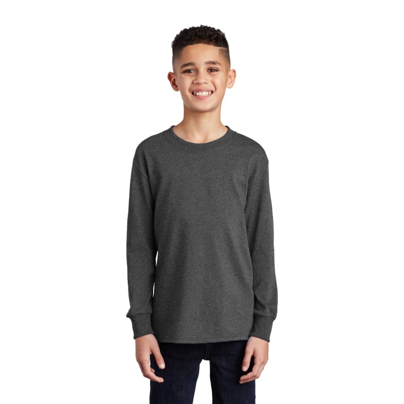 Port & Company Youth Long Sleeve Core Cotton Tee. 4