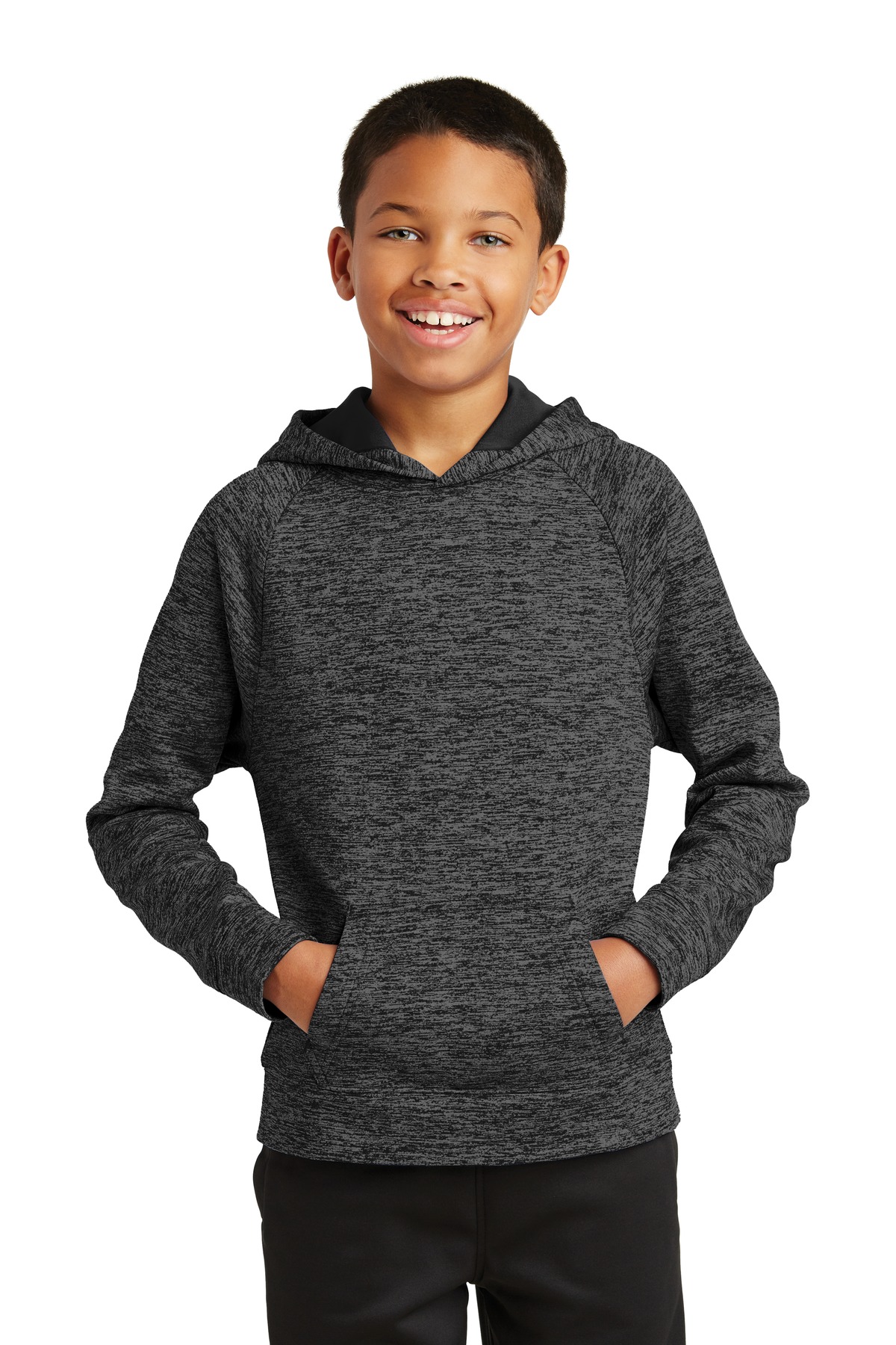 Sport-Tek Youth PosiCharge Electric Heather Fleece Hooded Pullover. YST225 25