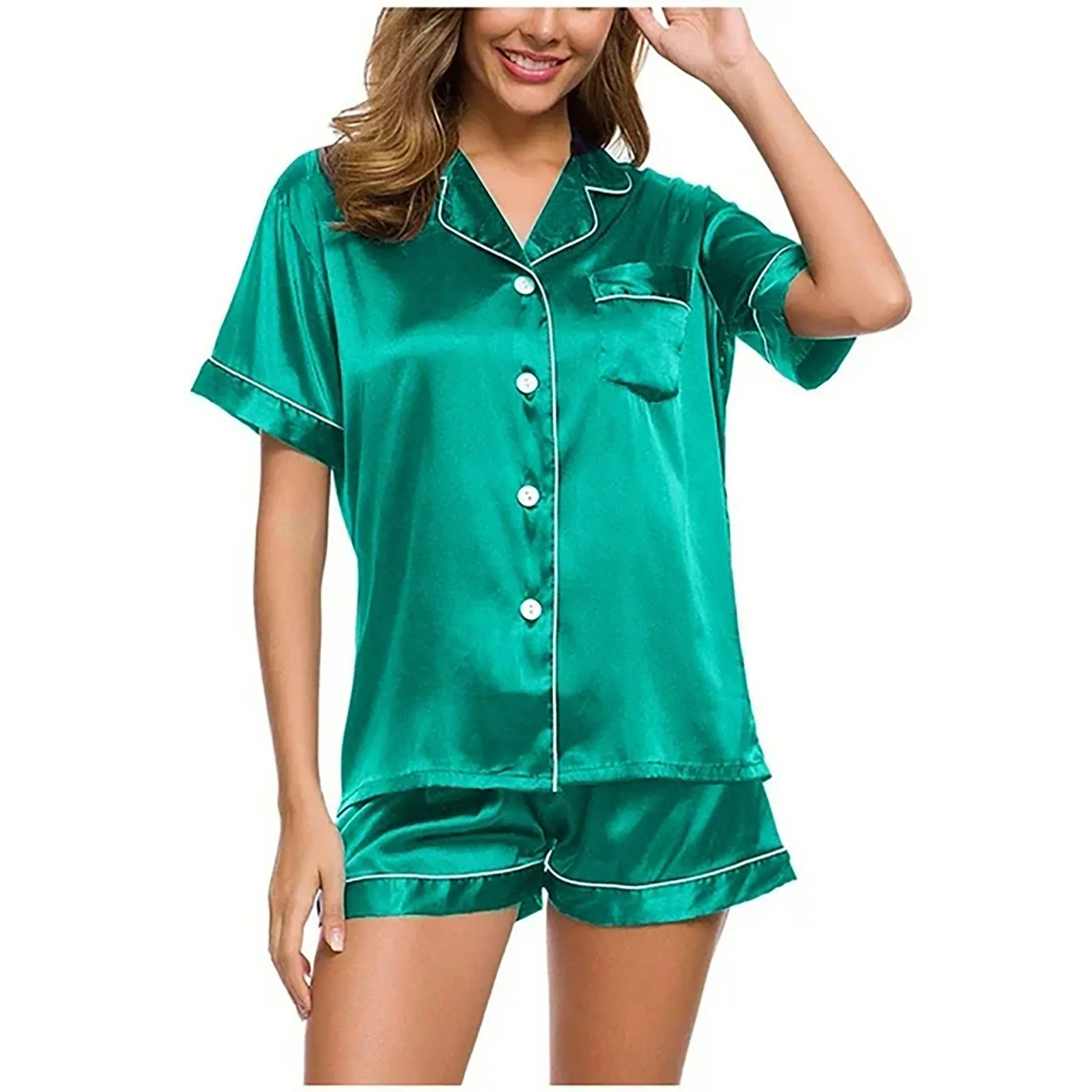 Women's Silk Satin Pajama Home Wear 6