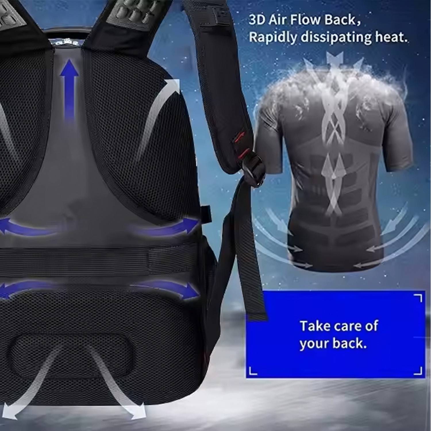 50L PVC Large Capacity Travel Backpack w/ USB Port 7
