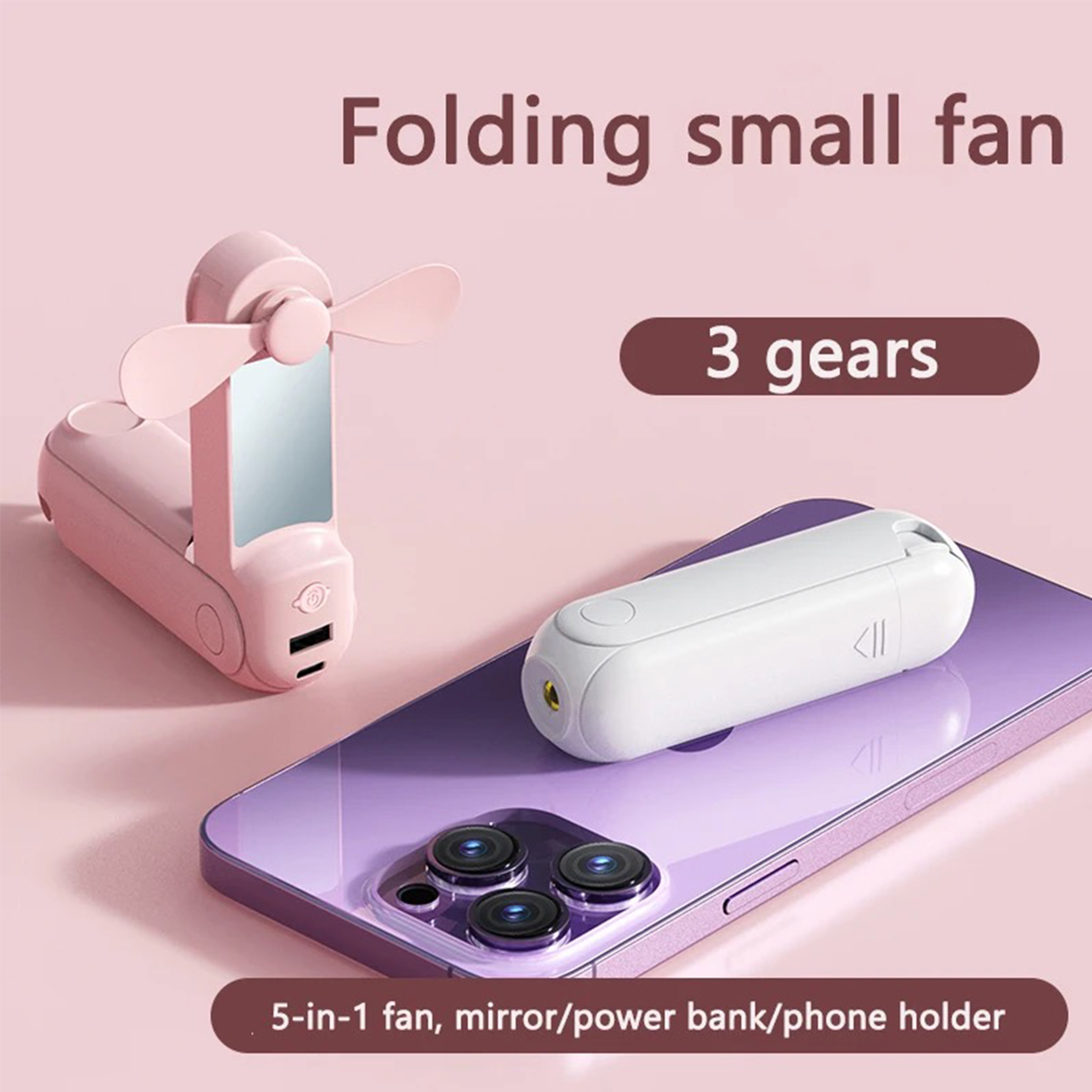Portable Mini Fan with Night Light & Charger 1