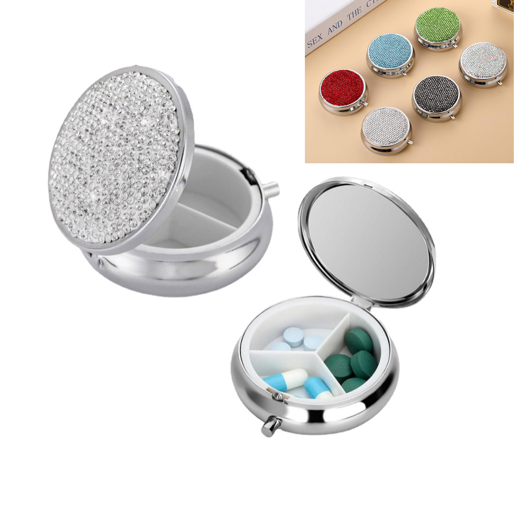 Bling Travel Pill Organizer for Purse 2