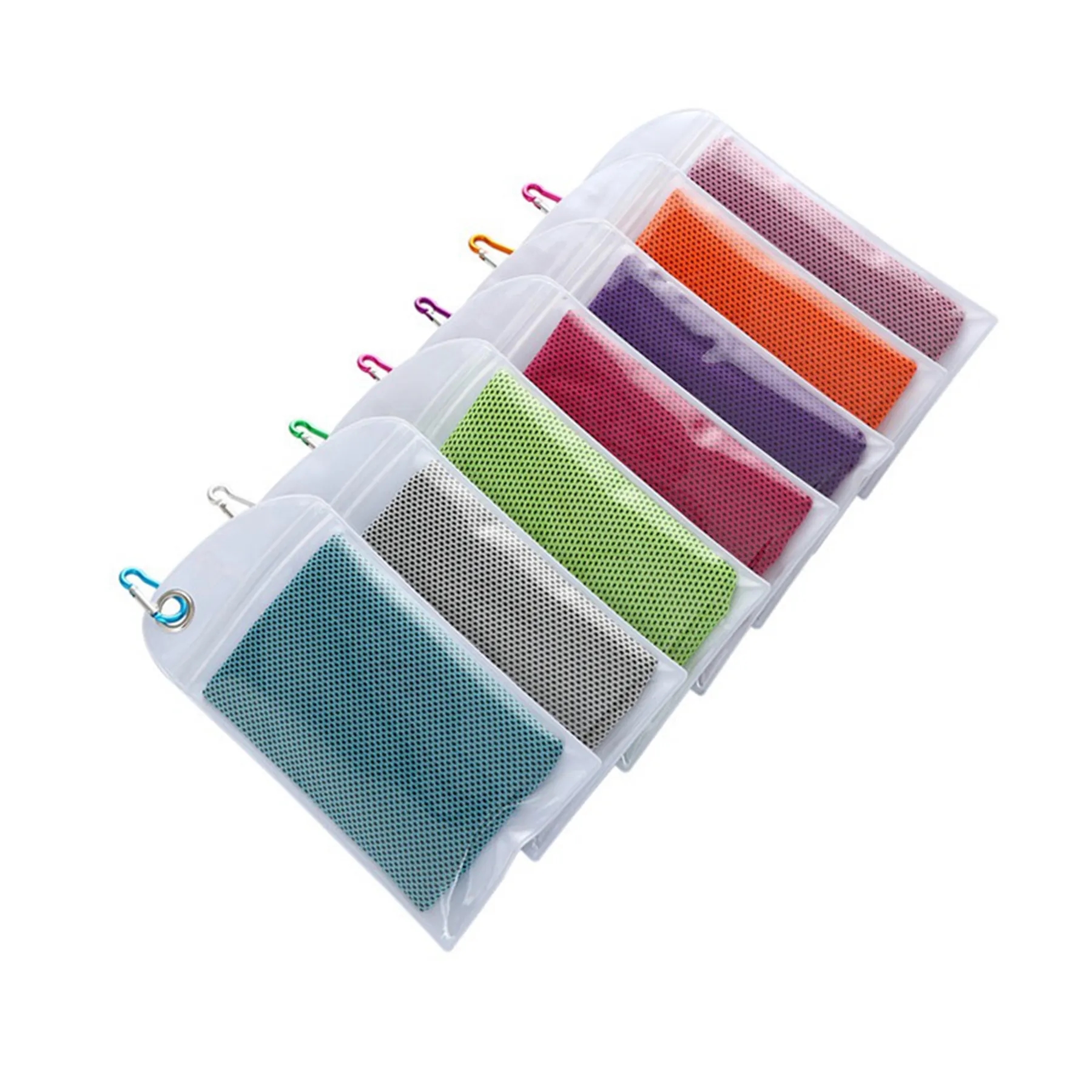 Cooling Towel with Zip Pocket and Carabiner, custom towel with logo imprint 6