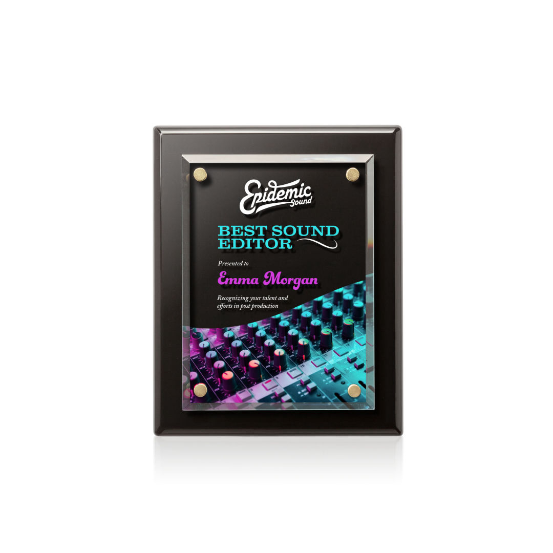 Caledon VividPrint™ Plaque - Black/Gold 3
