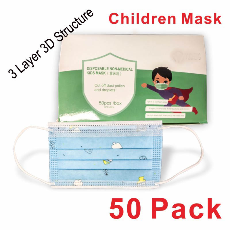 Children 3 Layer 3 DFace Mask (50 pcs Pack) 2