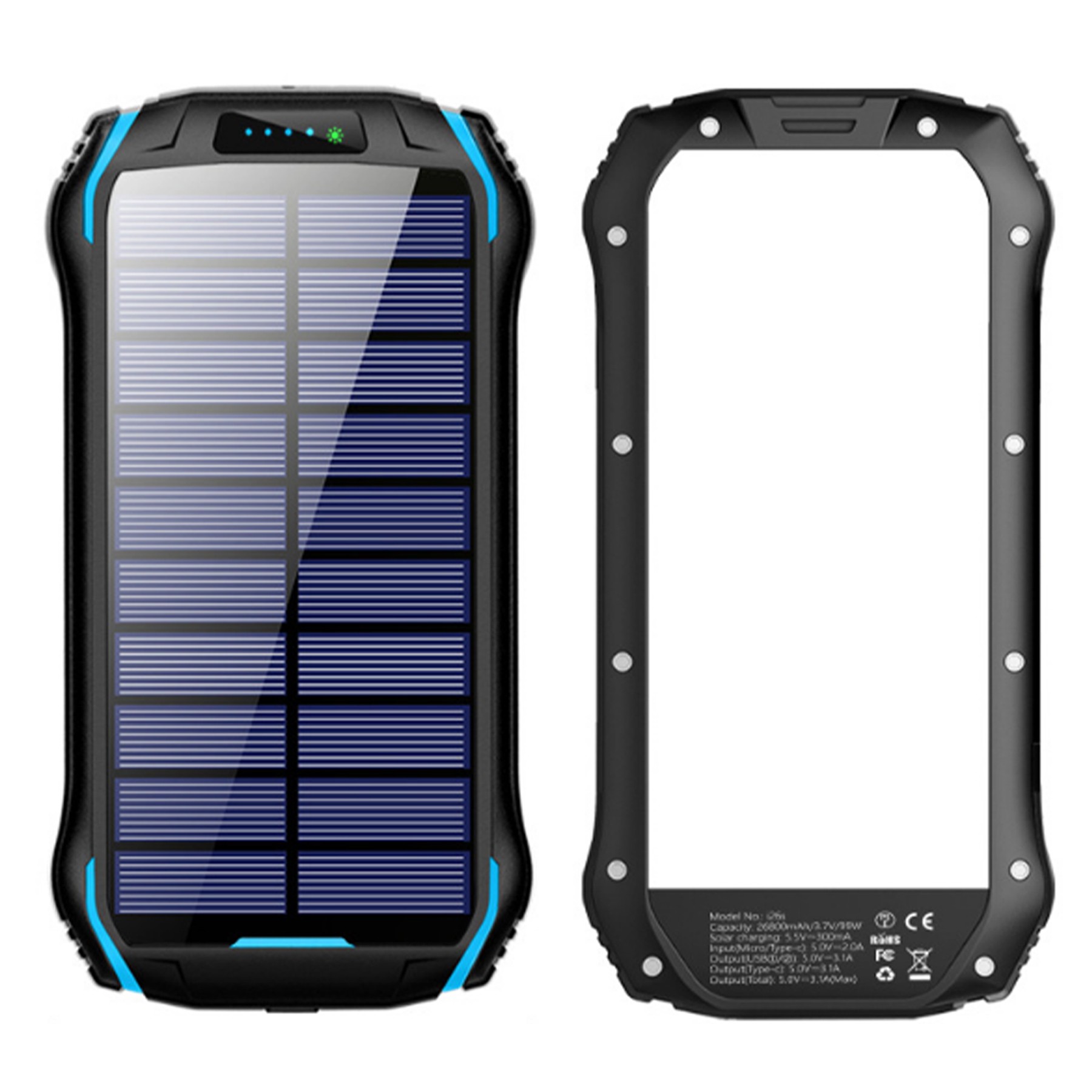 20000Mah Waterproof Solar Power Bank Flashlight 3
