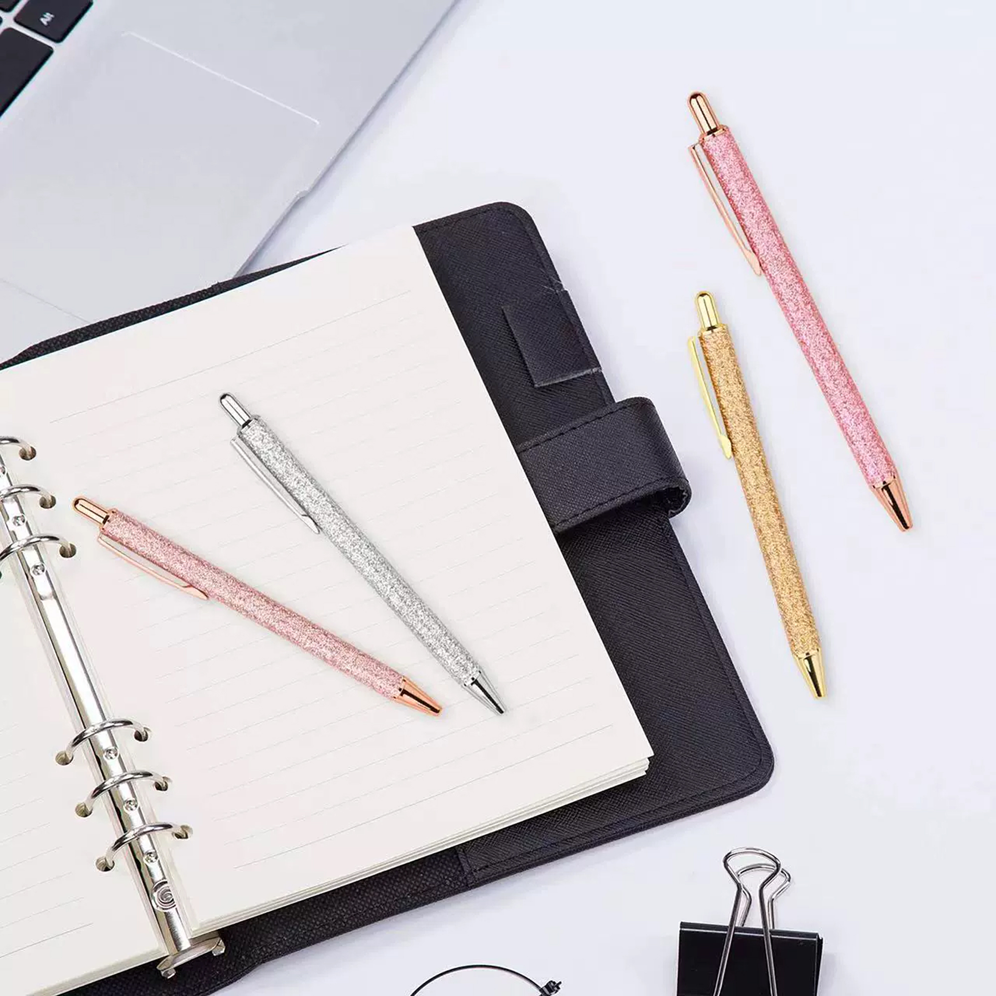 Cute Metal Ballpoint Pen Beautiful Love Glitter Powder Wrap 8