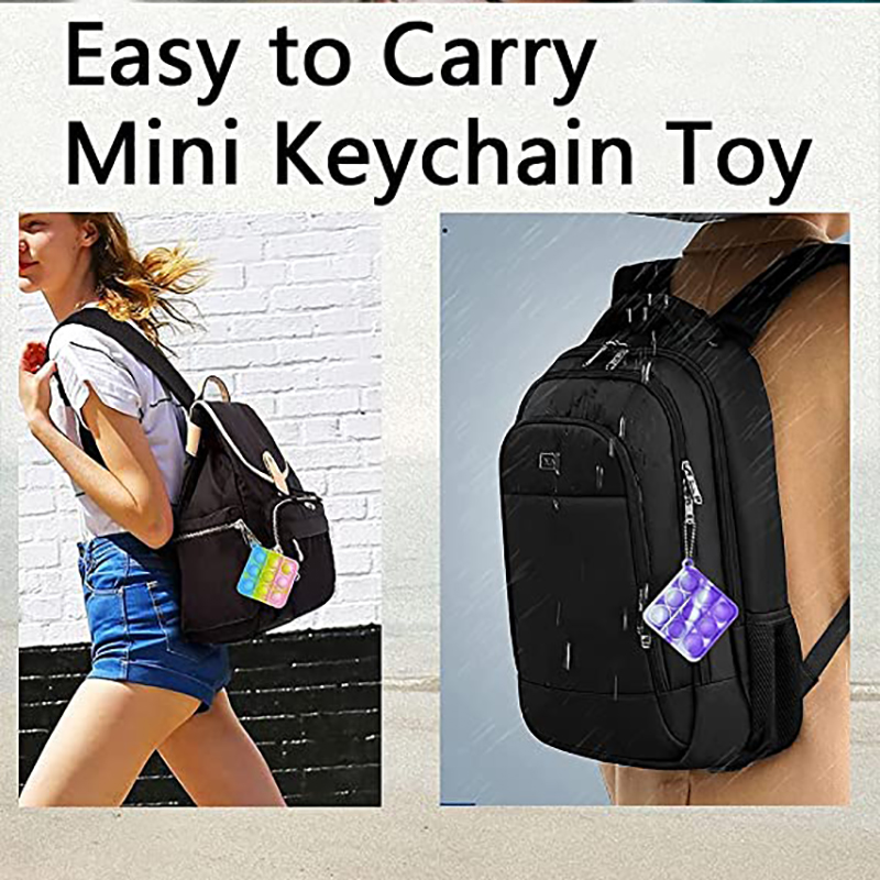 Square Shape Gradient Color Push Pop Key Chain/ Hook Up 4