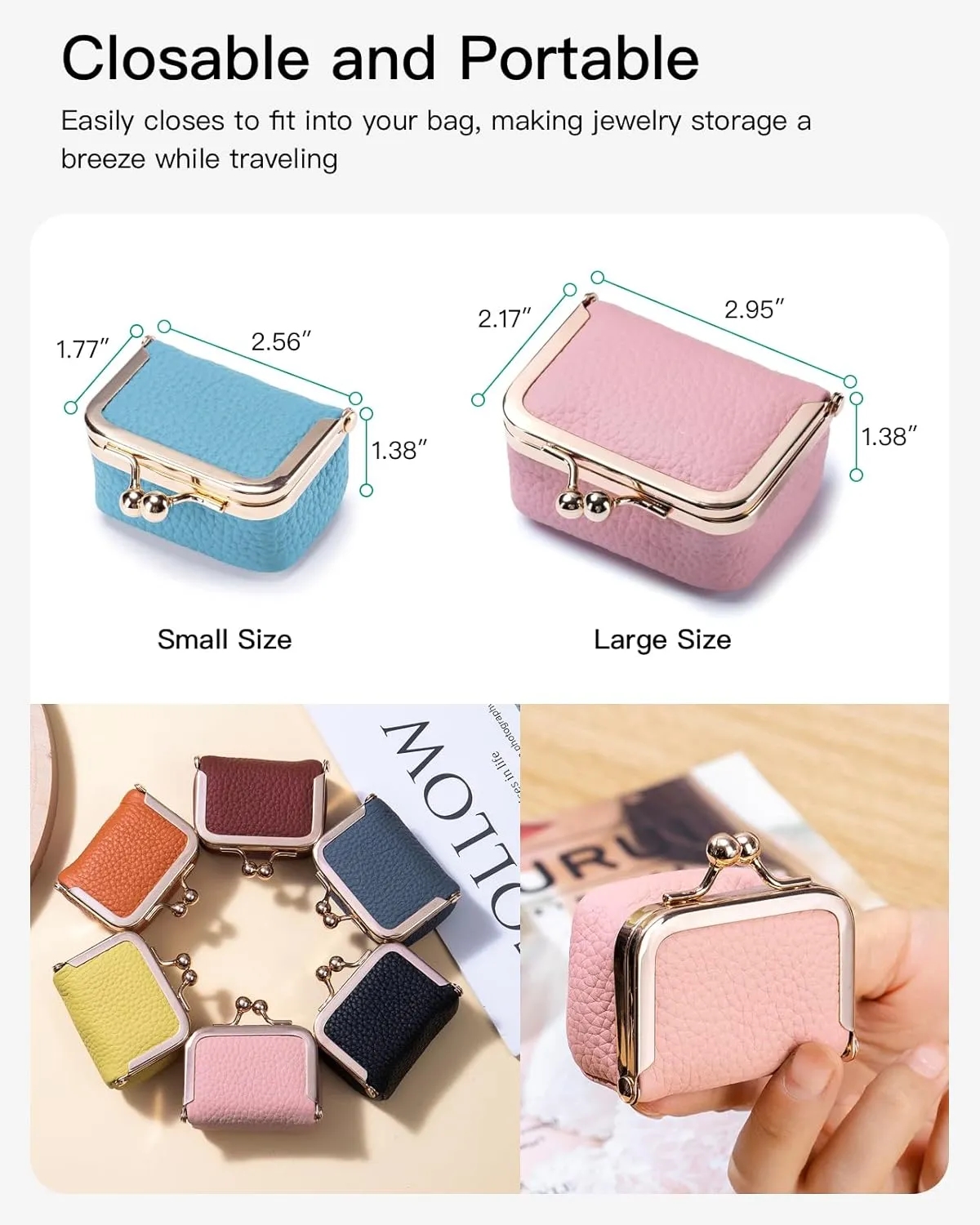 PU Leather Mini Travel Jewelry Organizer 5
